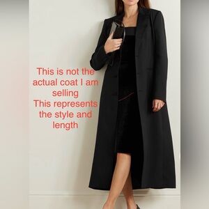 Lauren Ralf Lauren-midi length coat/blazer-black-size 14 US-side slit pockets